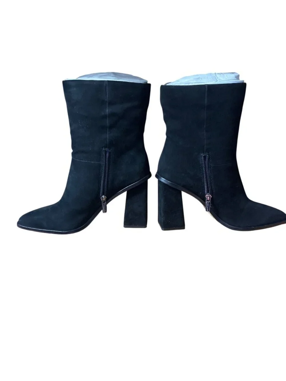 Vince Camuto DANTANIA Black‎ High Suede Ankle Booties Block Heels Size 9M